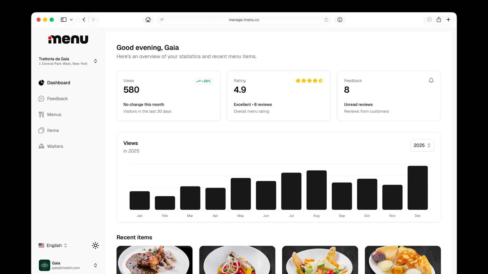 Digital Menu Admin Panel